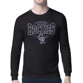 Colorado Rockies Starter Team Track Graphic Long Sleeve T-Shirt Black