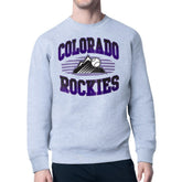 Colorado Rockies Starter Team Grit Graphic Fleece Pullover Sweatshirt Heather Gray