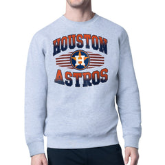Houston Astros Starter Team Grit Graphic Fleece Pullover Sweatshirt Heather Gray