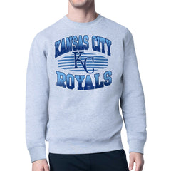 Kansas City Royals Starter Team Grit Graphic Fleece Pullover Sweatshirt Heather Gray