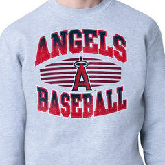 Los Angeles Angels Starter Team Grit Graphic Fleece Pullover Sweatshirt Heather Gray
