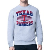 Texas Rangers Starter Team Grit Graphic Fleece Pullover Sweatshirt Heather Gray