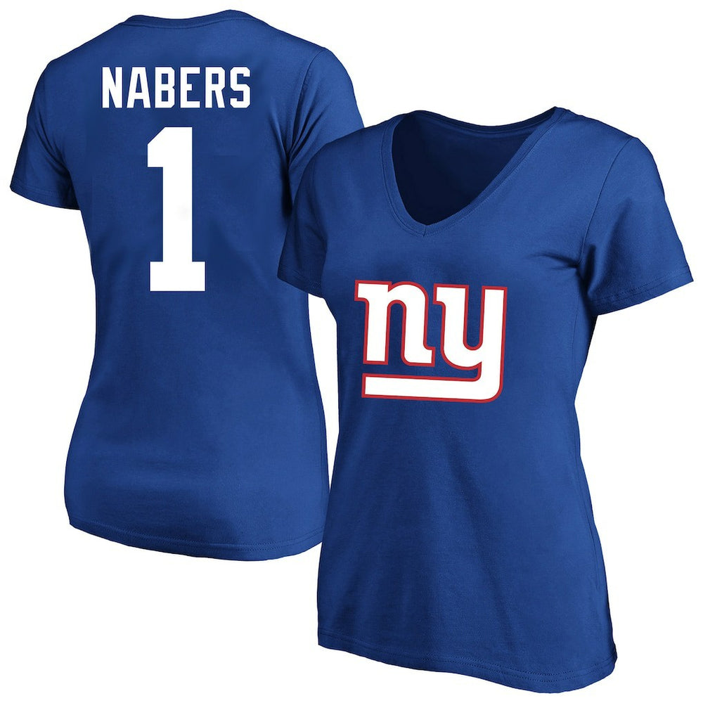 Malik Nabers New York Giants Women's Plus Size Name & Number T-Shirt - Royal on sale