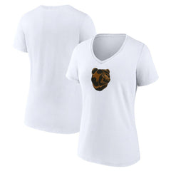 Boston Bruins Women's Primary Logo V-Neck T-Shirt - White T-shirts