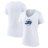 Winnipeg Jets Women's Primary Logo V-Neck T-Shirt - White T-shirts