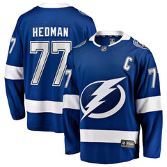 Victor Hedman Tampa Bay Lightning Fanatics Home Captain Patch Breakaway Jersey - Blue Jerseys