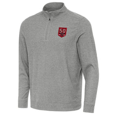 Tampa Bay Buccaneers Antigua 50th Season Subtle Quarter-Zip Sweatshirt - Heather Black on sale