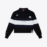 Dallas Cowboys Women's Cropped Long Sleeve Rugby Polo - Black online