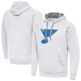 St. Louis Blues Antigua Victory Pullover Hoodie - White Hoodies