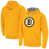 Boston Bruins Antigua Victory Pullover Hoodie - Gold Hoodies