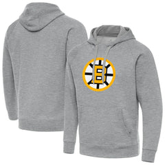 Boston Bruins Antigua Victory Pullover Hoodie - Heather Gray Hoodies