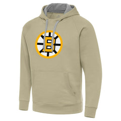 Boston Bruins Antigua Victory Pullover Hoodie - Khaki Hoodies
