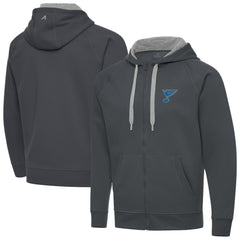 St. Louis Blues Antigua Victory Full-Zip Hoodie - Charcoal Hoodies