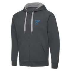 St. Louis Blues Antigua Victory Full-Zip Hoodie - Charcoal Hoodies