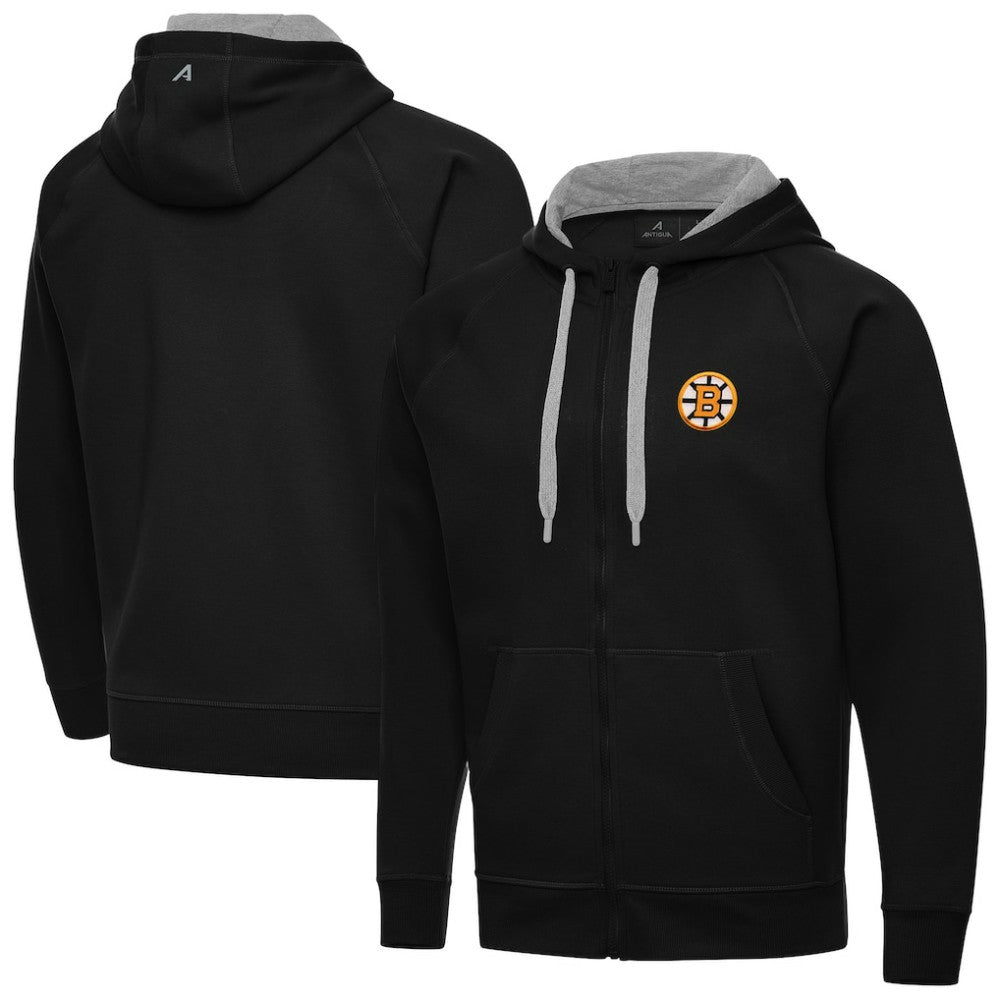 Boston Bruins Antigua Victory Full-Zip Hoodie - Black Hoodies