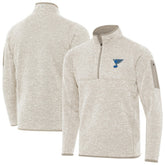 St. Louis Blues Antigua Fortune Quarter-Zip Pullover Jacket - Oatmeal Pullover