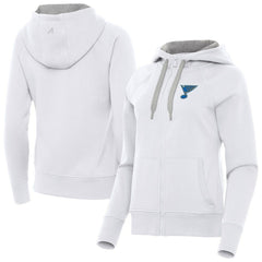 St. Louis Blues Antigua Women's Victory Full-Zip Hoodie - White Hoodies