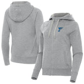 St. Louis Blues Antigua Women's Victory Full-Zip Hoodie - Heather Gray Hoodies