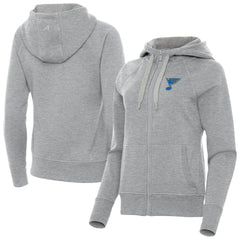 St. Louis Blues Antigua Women's Victory Full-Zip Hoodie - Heather Gray Hoodies