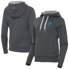 St. Louis Blues Antigua Women's Victory Full-Zip Hoodie - Charcoal Hoodies