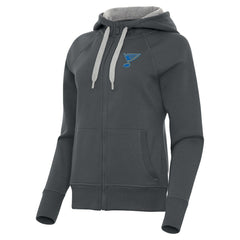 St. Louis Blues Antigua Women's Victory Full-Zip Hoodie - Charcoal Hoodies