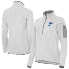 St. Louis Blues Antigua Women's Fortune Half-Zip Pullover - Heather Gray Pullover