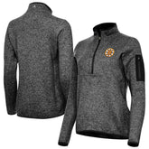 Boston Bruins Antigua Women's Fortune Half-Zip Pullover - Heather Black Pullover