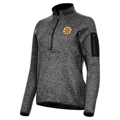 Boston Bruins Antigua Women's Fortune Half-Zip Pullover - Heather Black Pullover
