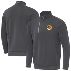 Boston Bruins Antigua Generation Quarter-Zip Pullover Top - Pewter Pullover