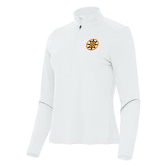 Boston Bruins Antigua Women's Tribute Half-Zip Pullover - White Pullover