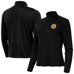 Boston Bruins Antigua Women's Tribute Half-Zip Pullover - Black Pullover