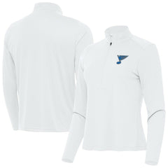 St. Louis Blues Antigua Women's Tribute Half-Zip Pullover - White Pullover