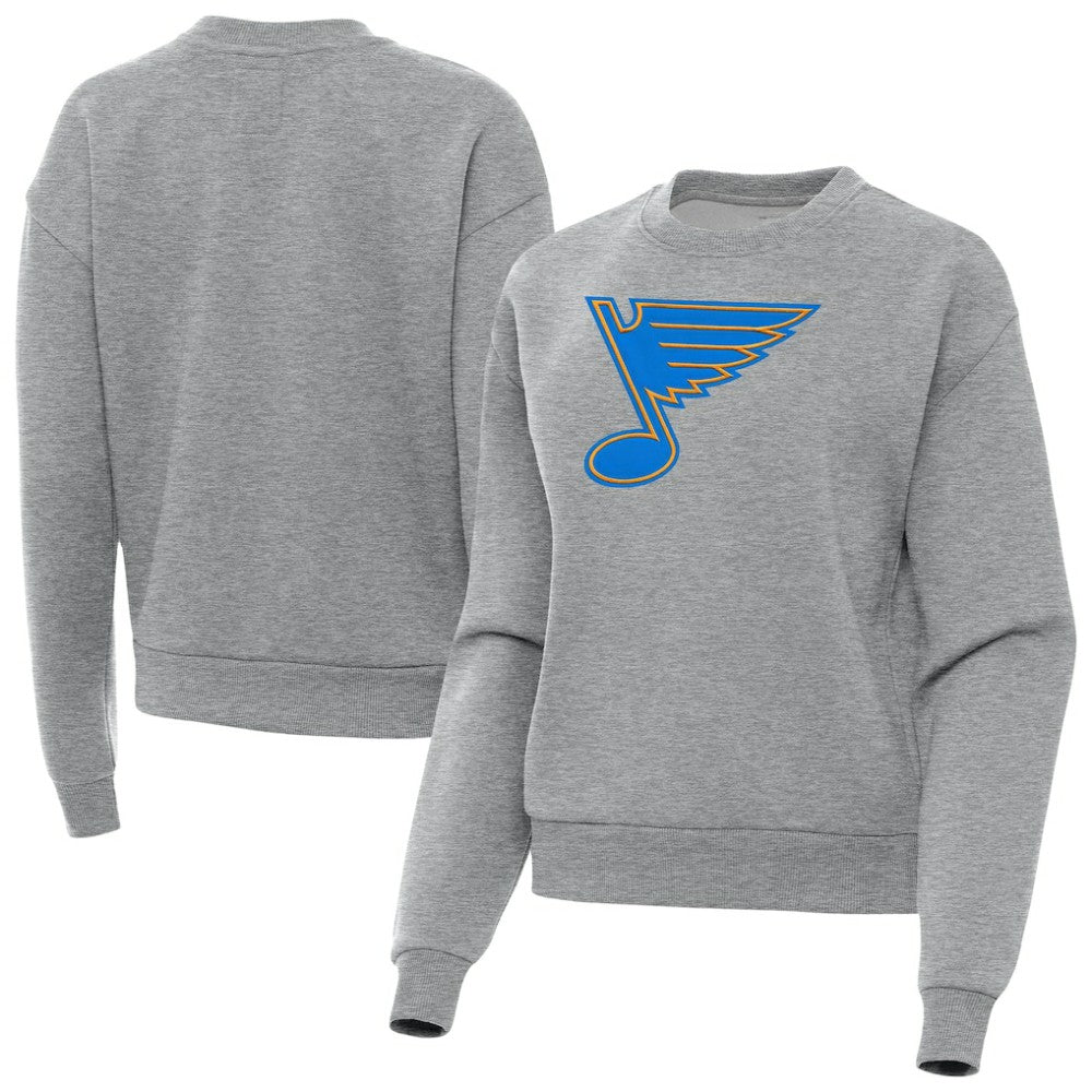 St. Louis Blues Antigua Women's Victory Pullover Sweatshirt - Heather Gray Sweatshirts