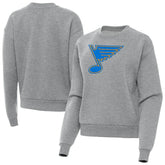 St. Louis Blues Antigua Women's Victory Pullover Sweatshirt - Heather Gray Sweatshirts