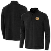 Boston Bruins Antigua Bright Quarter-Zip Pullover - Heather Black Pullover