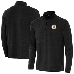 Boston Bruins Antigua Bright Quarter-Zip Pullover - Heather Black Pullover
