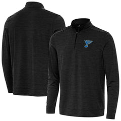 St. Louis Blues Antigua Bright Quarter-Zip Pullover - Heather Black Pullover