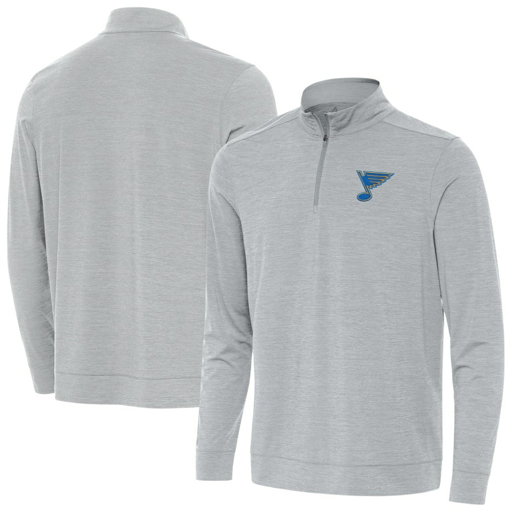 St. Louis Blues Antigua Bright Quarter-Zip Pullover - Heather Gray Pullover