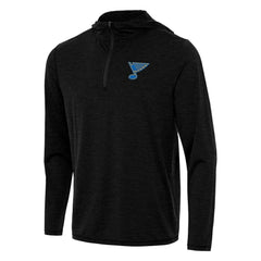 St. Louis Blues Antigua Tidy Quarter-Zip Hoodie - Heather Black Hoodies