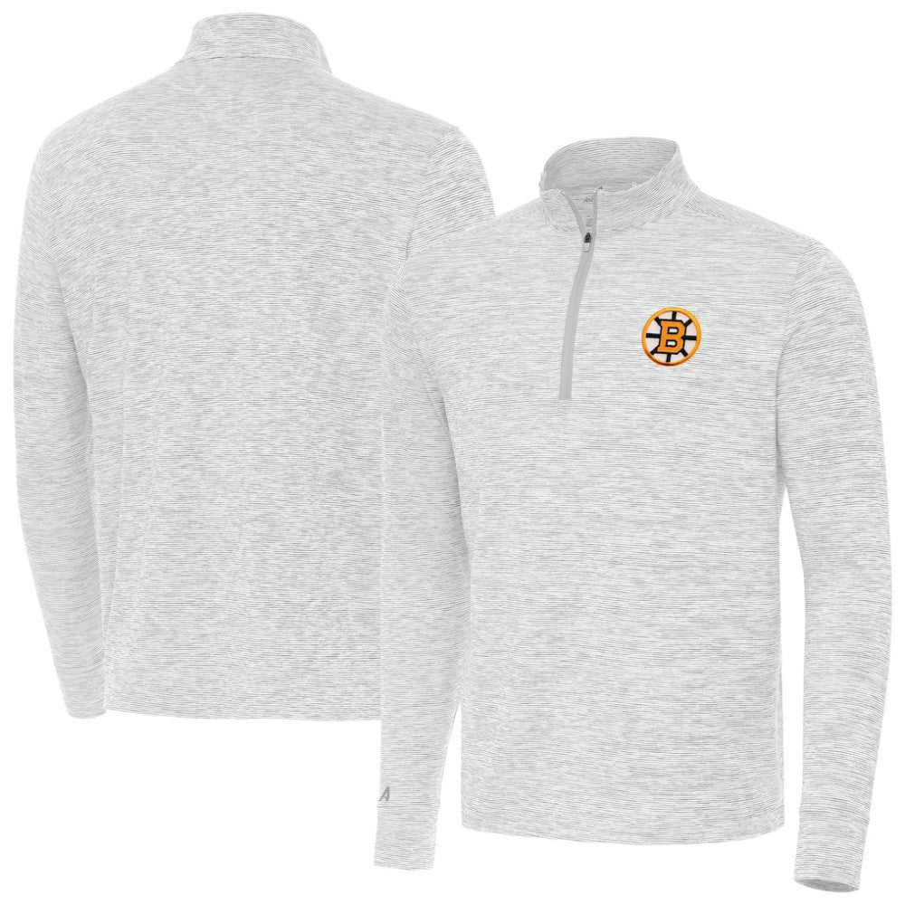 Boston Bruins Antigua Cause Quarter-Zip Jacket - Gray Jackets