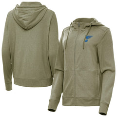 St. Louis Blues Antigua Women's Seeker Full-Zip Hoodie - Olive Hoodies