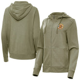 Boston Bruins Antigua Women's Seeker Full-Zip Hoodie - Olive Hoodies