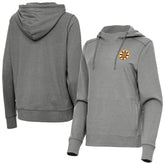 Boston Bruins Antigua Women's Justice Pullover Hoodie - Heather Black Hoodies