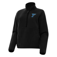 St. Louis Blues Antigua Women's Figure Half-Zip Pullover - Black Pullover
