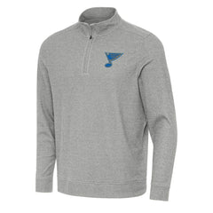 St. Louis Blues Antigua Subtle Quarter-Zip Sweatshirt - Heather Gray Sweatshirts