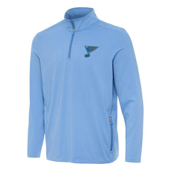 St. Louis Blues Antigua Perilous Quarter-Zip Sweatshirt - Blue Sweatshirts