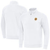 Boston Bruins Antigua Victory Quarter-Zip Pullover Top - White Pullover