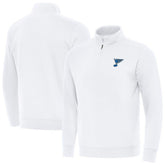 St. Louis Blues Antigua Victory Quarter-Zip Pullover Top - White Pullover