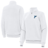 St. Louis Blues Antigua Women's Victory Quarter-Zip Pullover Top - White Pullover