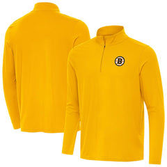 Boston Bruins Antigua Intent Quarter-Zip Top - Gold Tops
